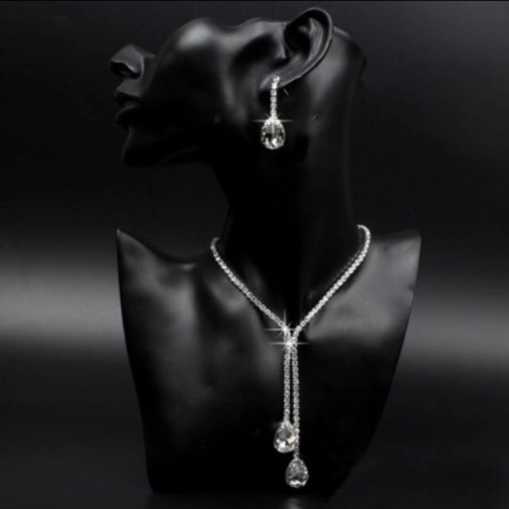 NEW!๐๐TEARDROP! CZ Y FORMAL BRIDAL PROM SET!๐๐ - Picture 5 of 8